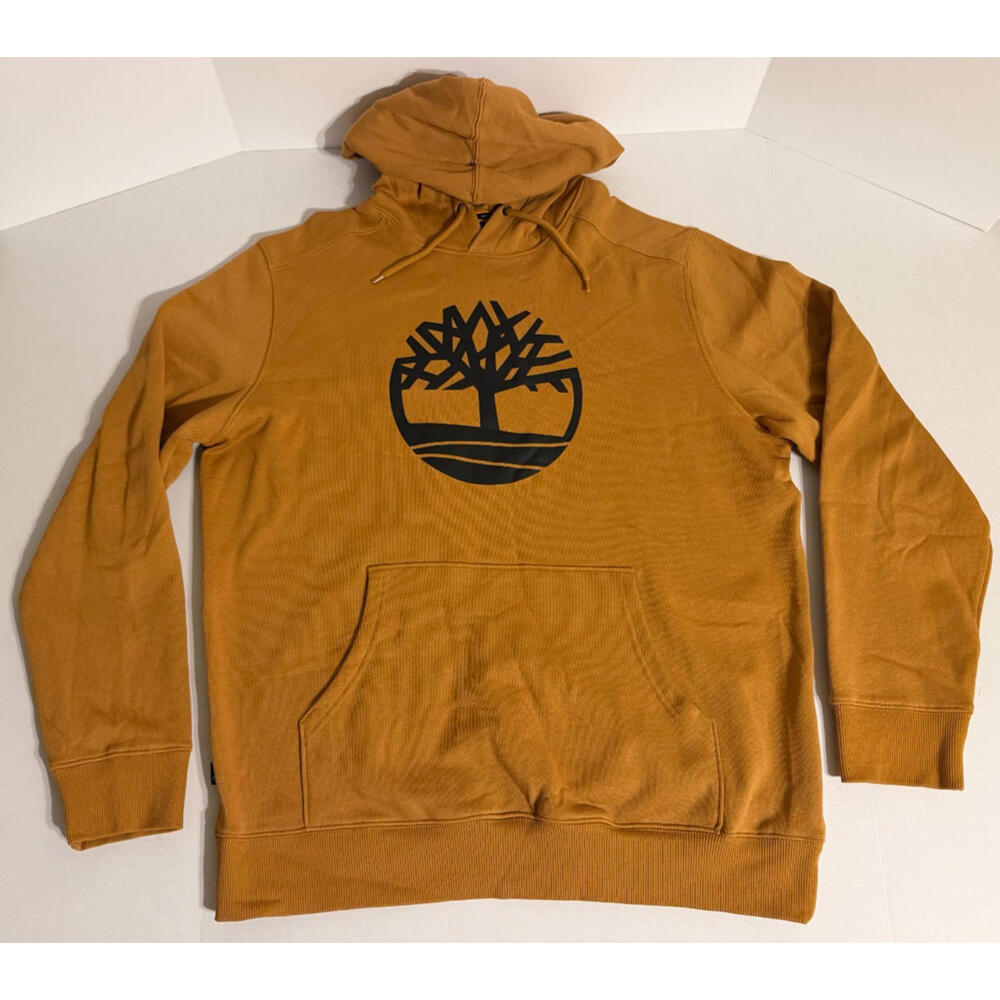 Timberland Men's Essential Kennebec River Tree Logo Hoodie Sweatshirt Wheat XL